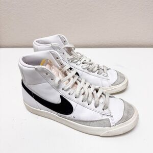 Nike Mid Blazer 77 White and Black High-Top Sneakers Size 9 Women’s